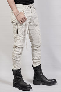 1702-PT02A Crush Skinny Twill Pants 07A - White
