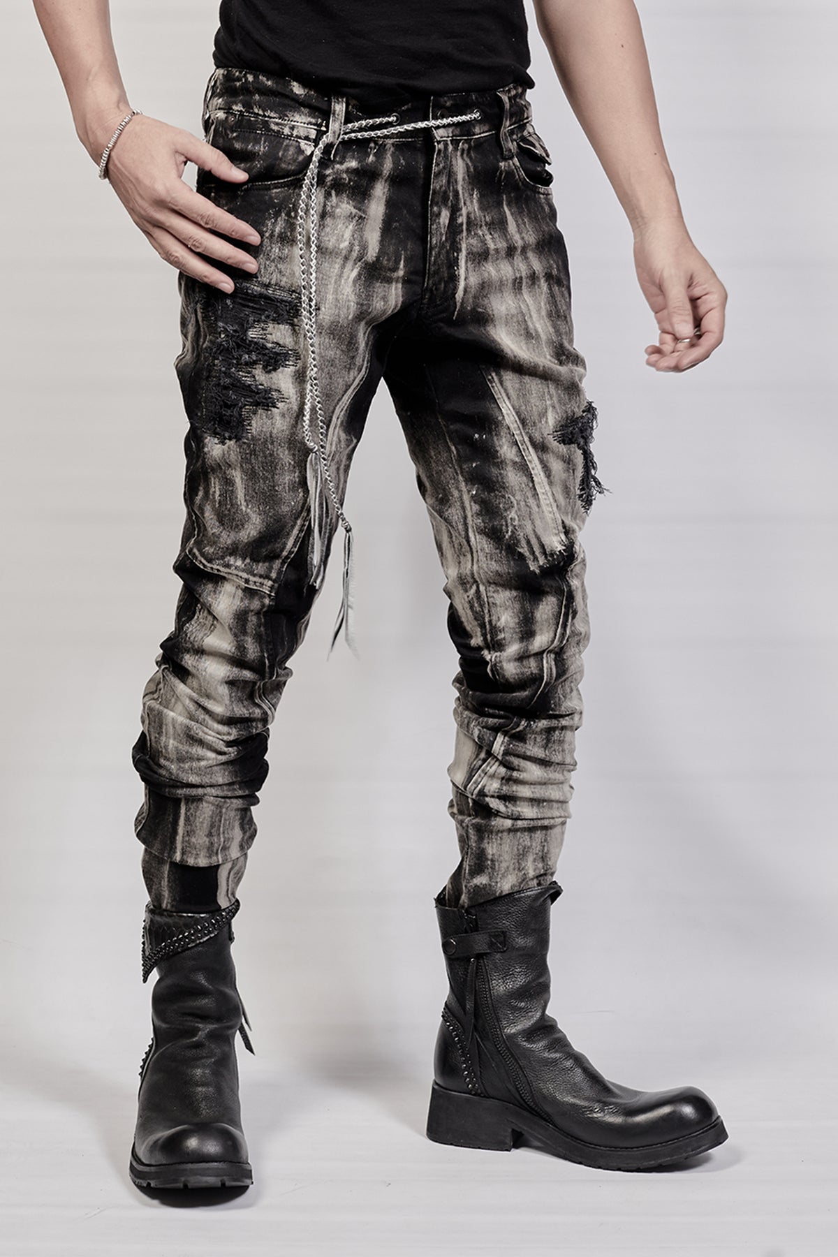 2101-PT01C Discharged Stretch Twill Pants 02 - ONE