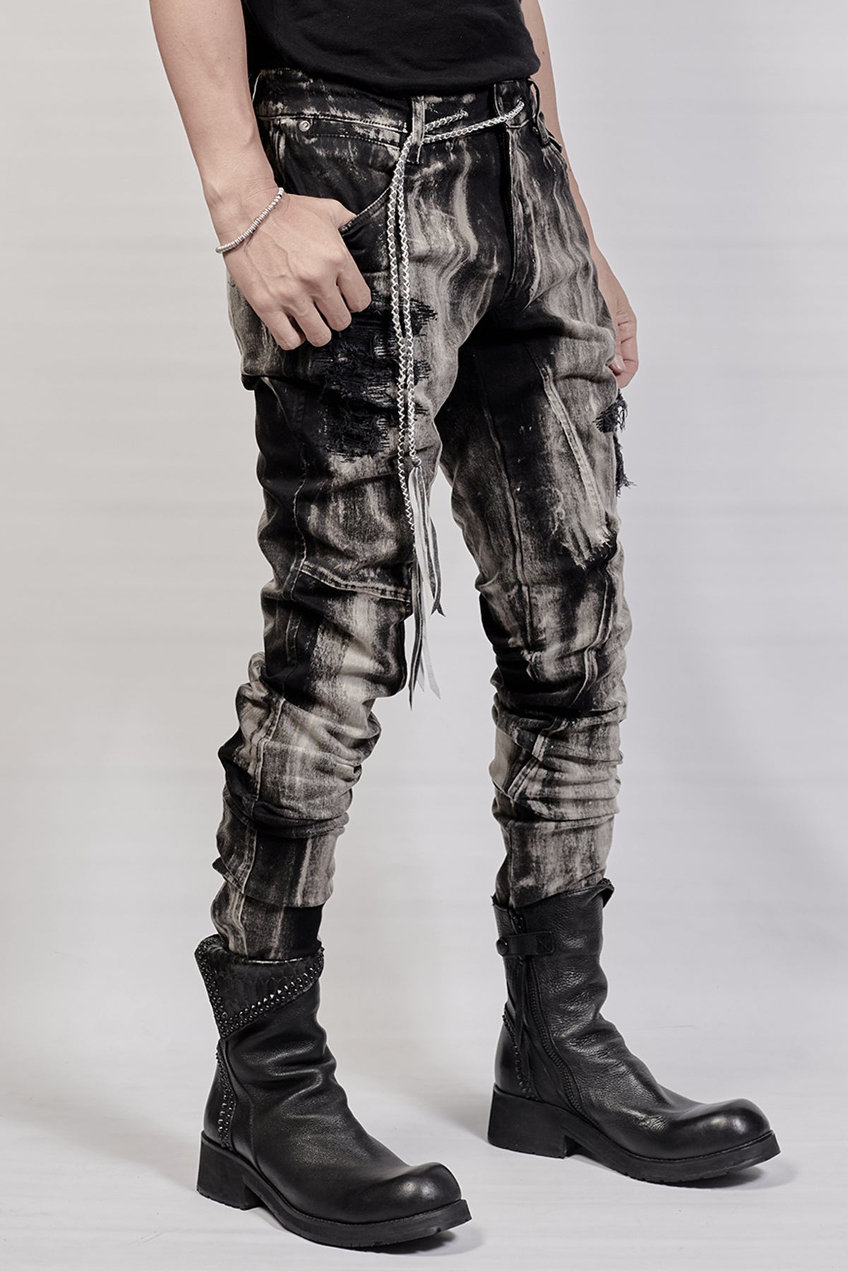2101-PT01C Discharged Stretch Twill Pants 02 - ONE
