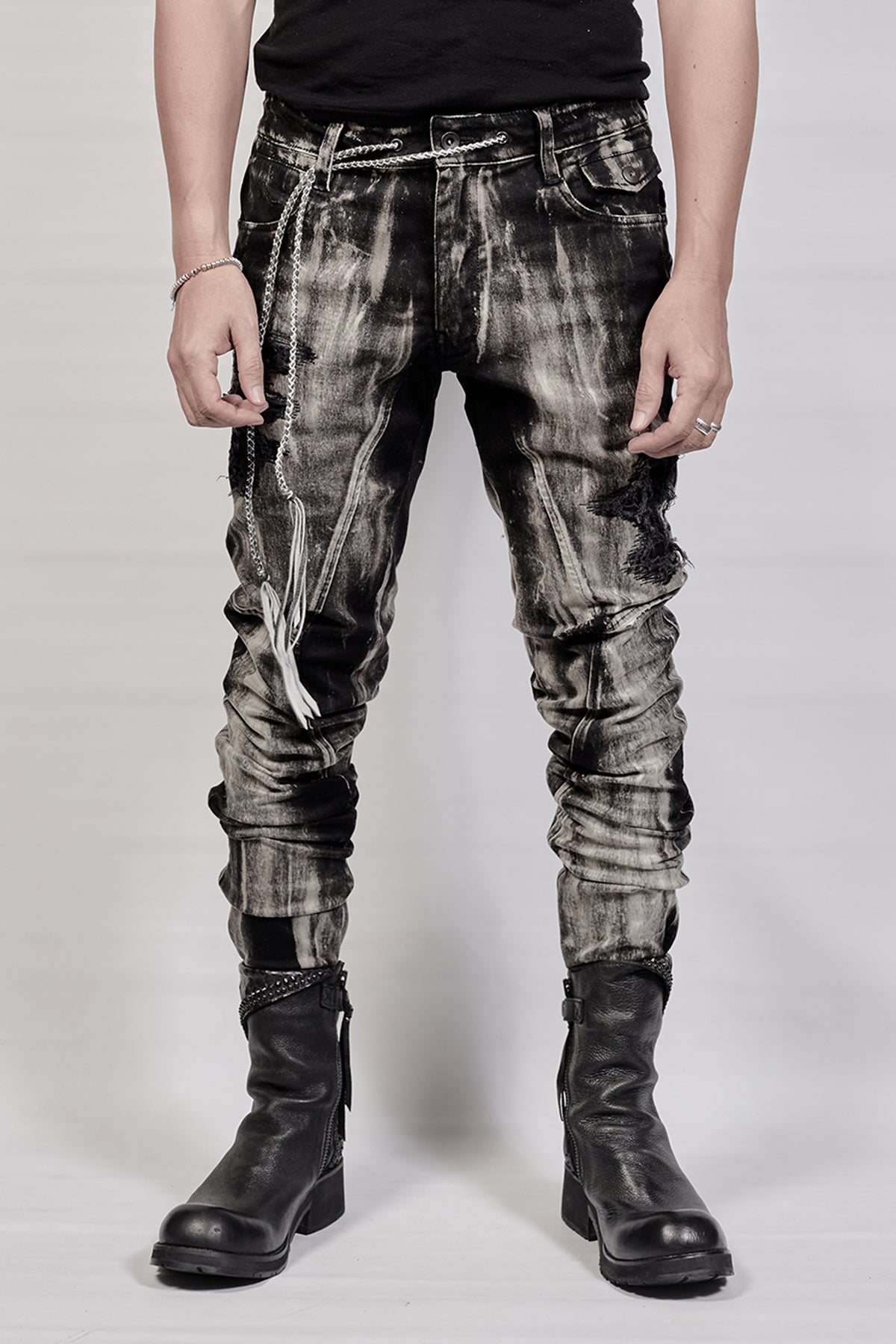 2101-PT01C Discharged Stretch Twill Pants 02 - ONE