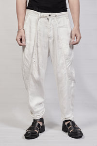 1701-PT03 Linen Layered Pants - White