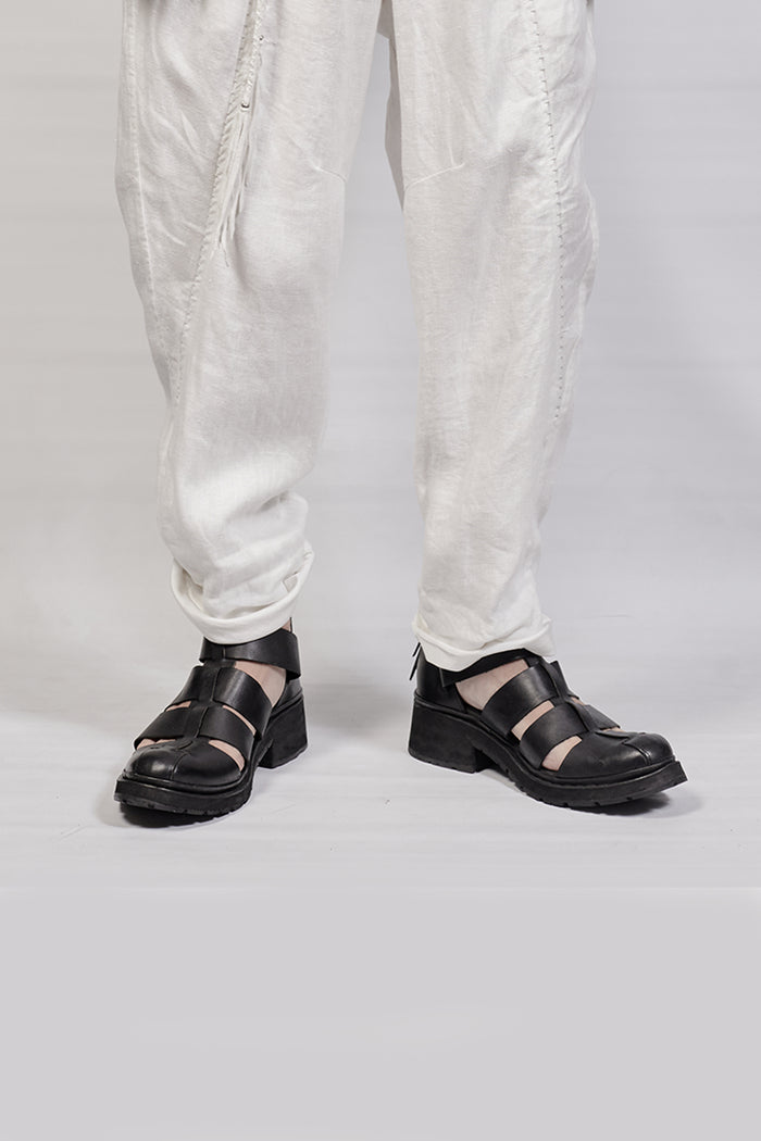 1801-BO02 Black Metal Sandal 08 - Black