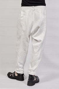1701-PT03 Linen Layered Pants - White
