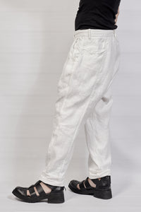 1701-PT03 Linen Layered Pants - White