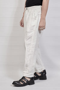1701-PT03 Linen Layered Pants - White