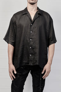 2101-SH03L Linen Box Shirt - Black