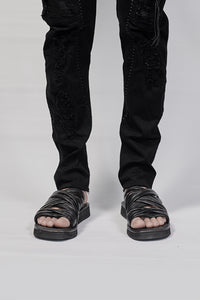 1701-BO02 Black Metal Sandal 03 - Black