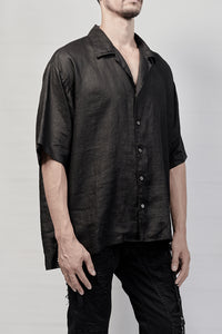 2101-SH03L Linen Box Shirt - Black