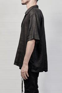 2101-SH03L Linen Box Shirt - Black