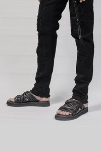 1701-BO02 Black Metal Sandal 03 - Black