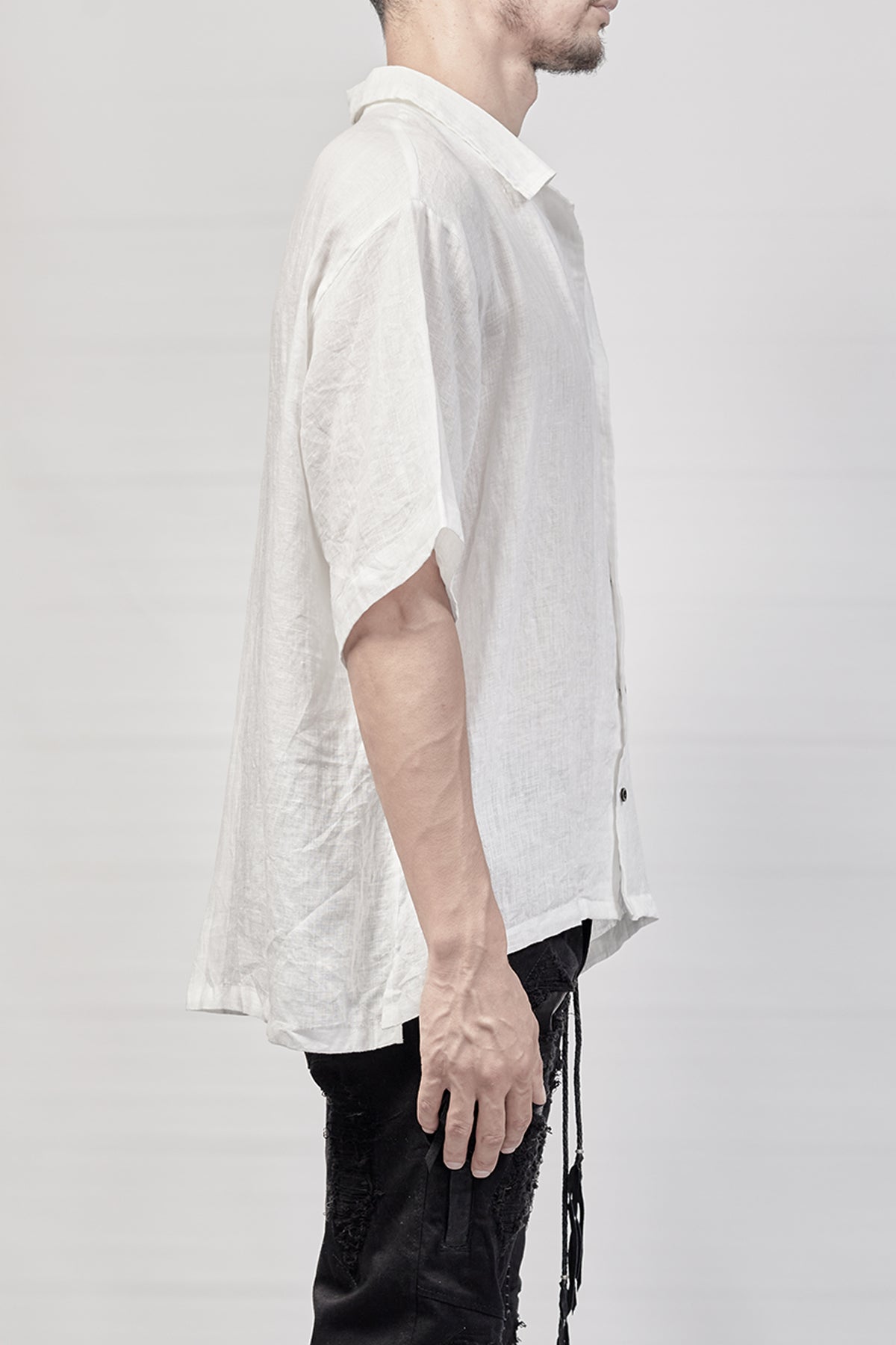2101-SH03L Linen Box Shirt - White