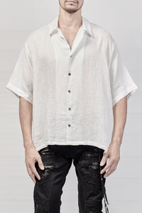 2101-SH03L Linen Box Shirt - White