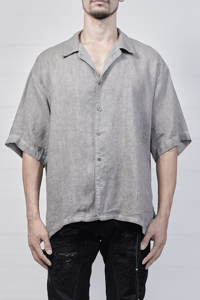 2101-SH03L Linen Box Shirt - Charcoal