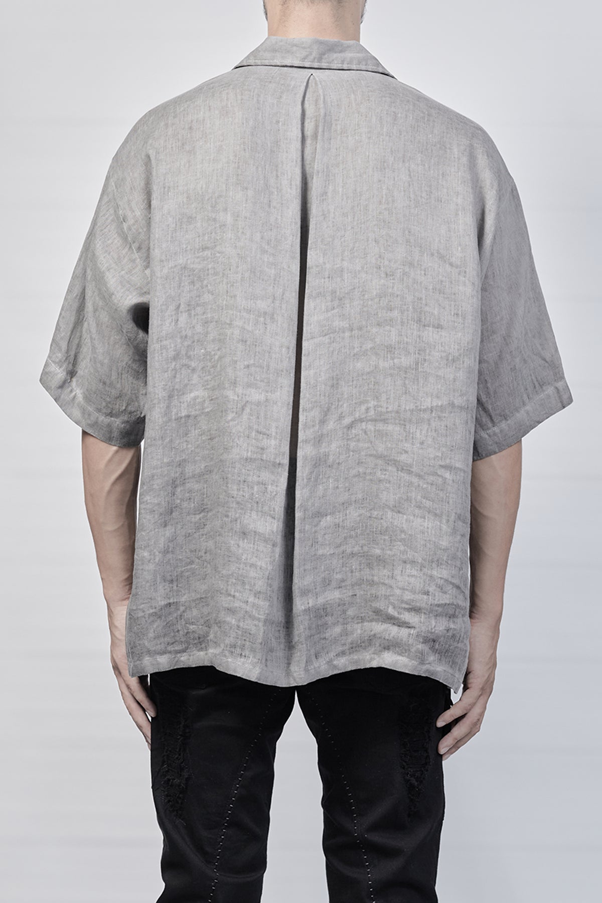 2101-SH03L Linen Box Shirt - Charcoal