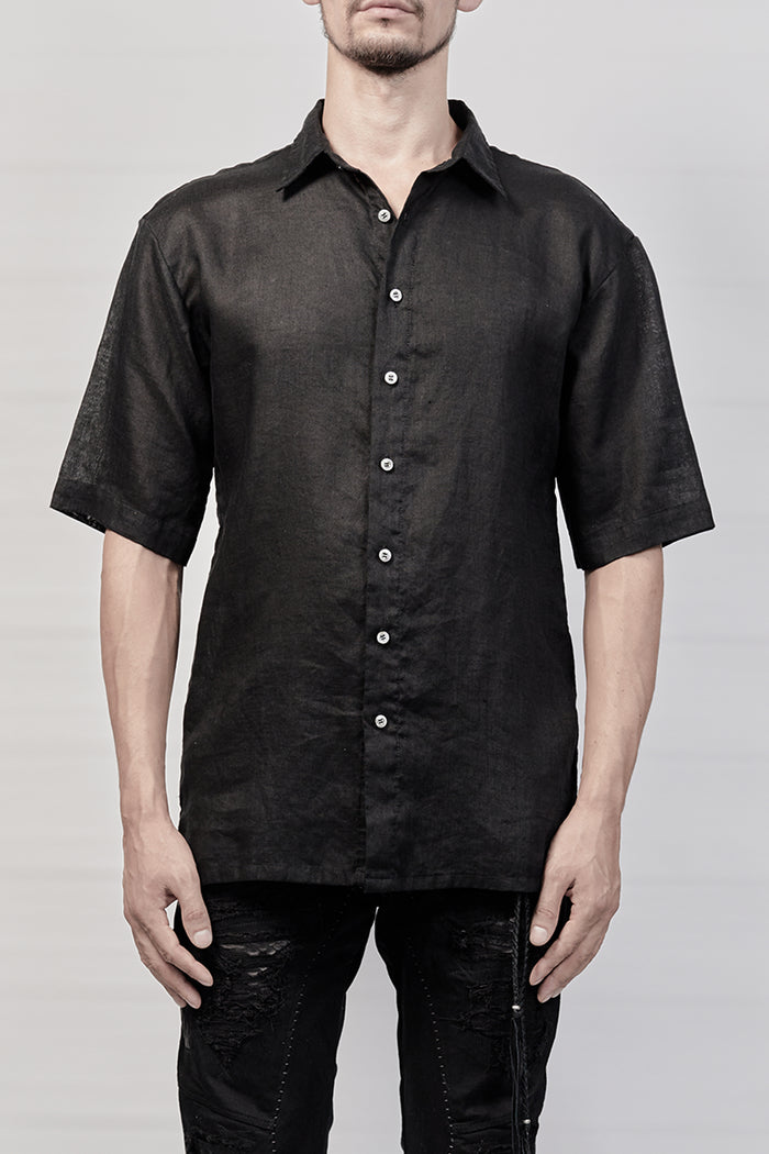 2101-SH03 Rayon Box Shirt - Black