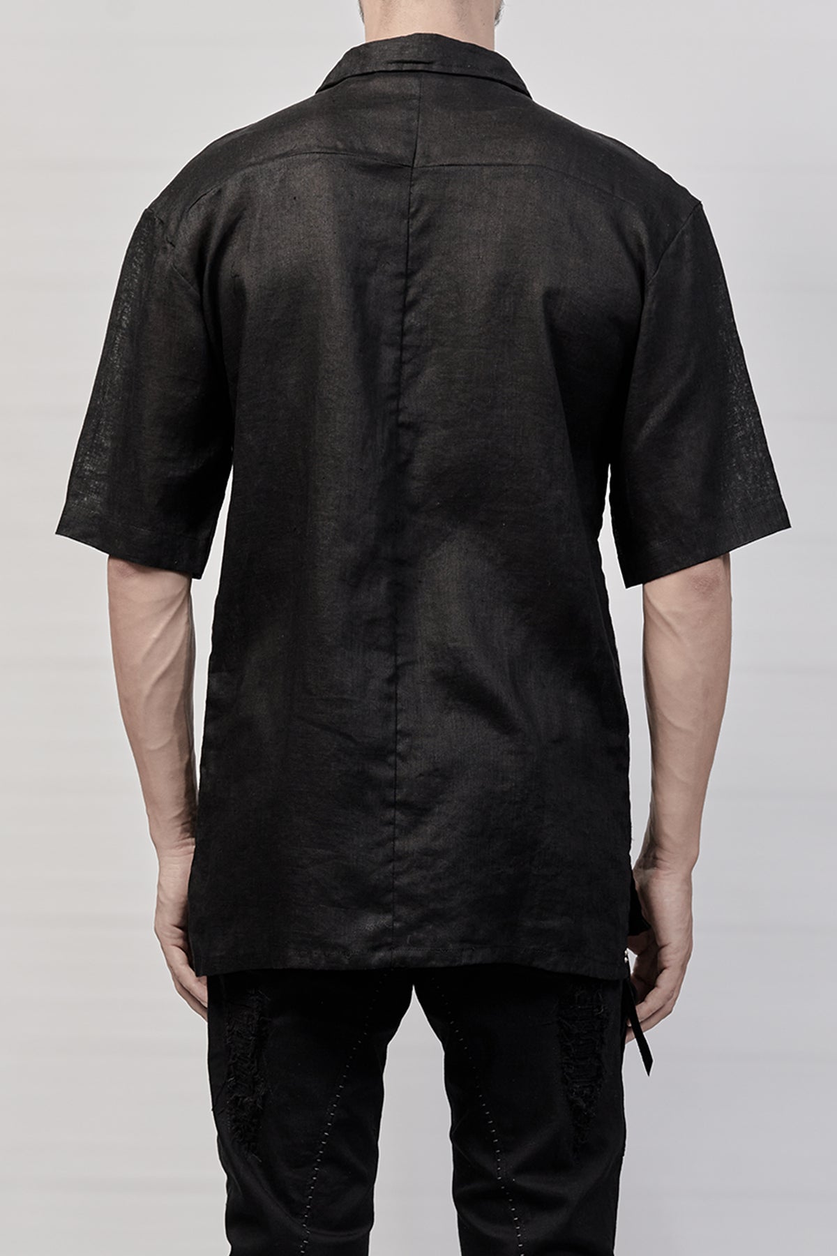 2101-SH03 Rayon Box Shirt - Black