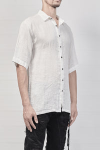 2101-SH04E Linen Slim Shirt SS - White