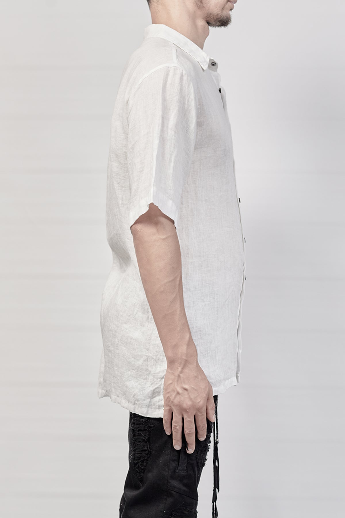 2101-SH04E Linen Slim Shirt SS - White