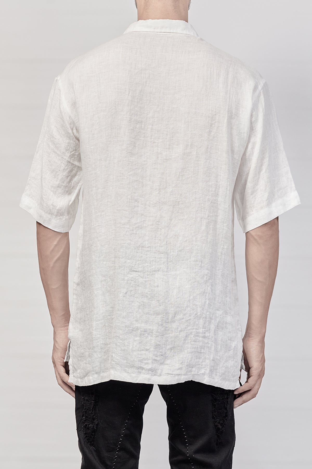 2101-SH04E Linen Slim Shirt SS - White