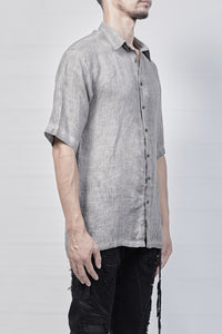 2101-SH04E Linen Slim Shirt SS - Charcoal