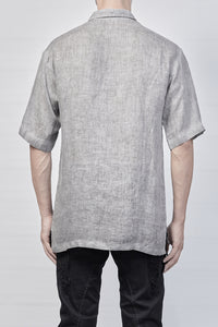 2101-SH04E Linen Slim Shirt SS - Charcoal