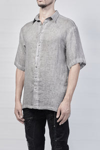 2101-SH04E Linen Slim Shirt SS - Charcoal