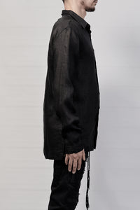 2101-SH04E/LS Linen Slim Shirt LS - Black