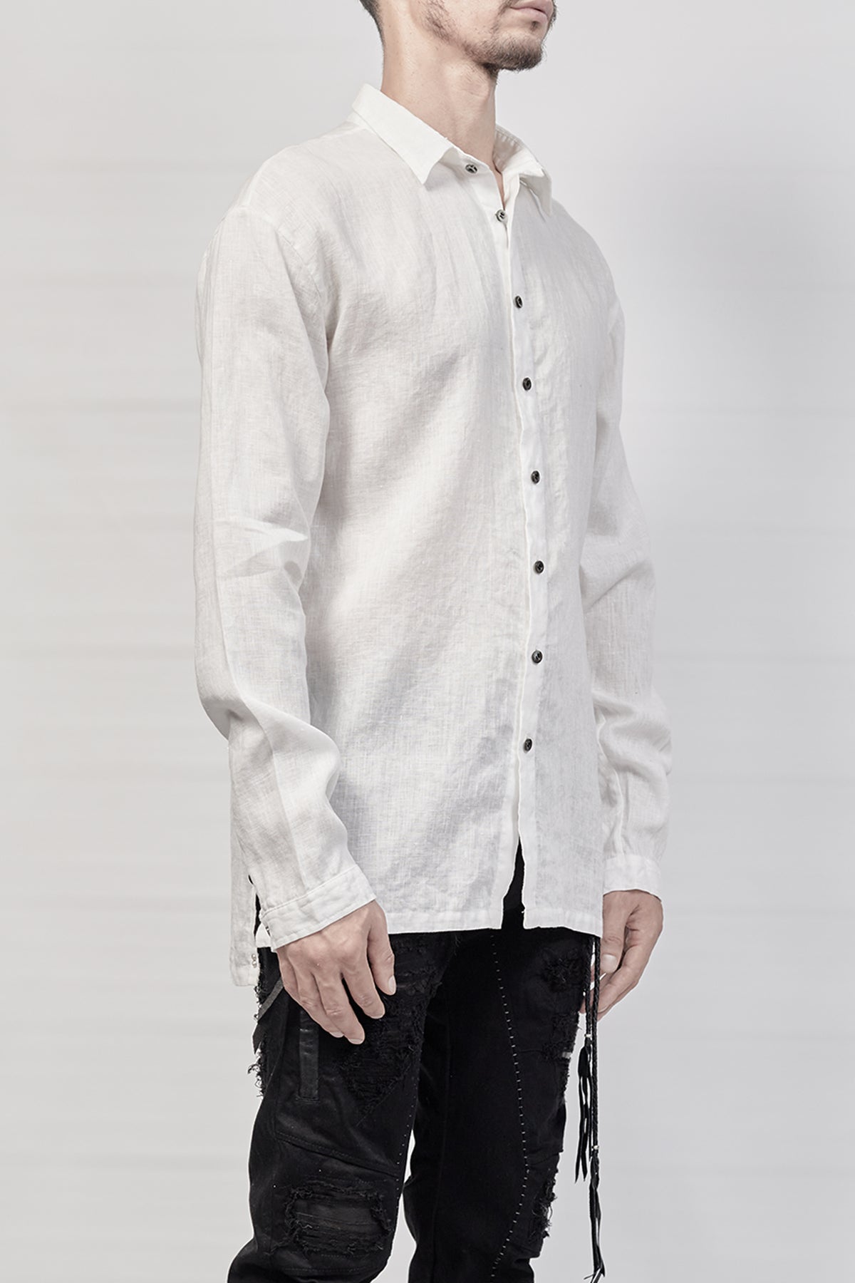 2101-SH04E/LS Linen Slim Shirt LS - White