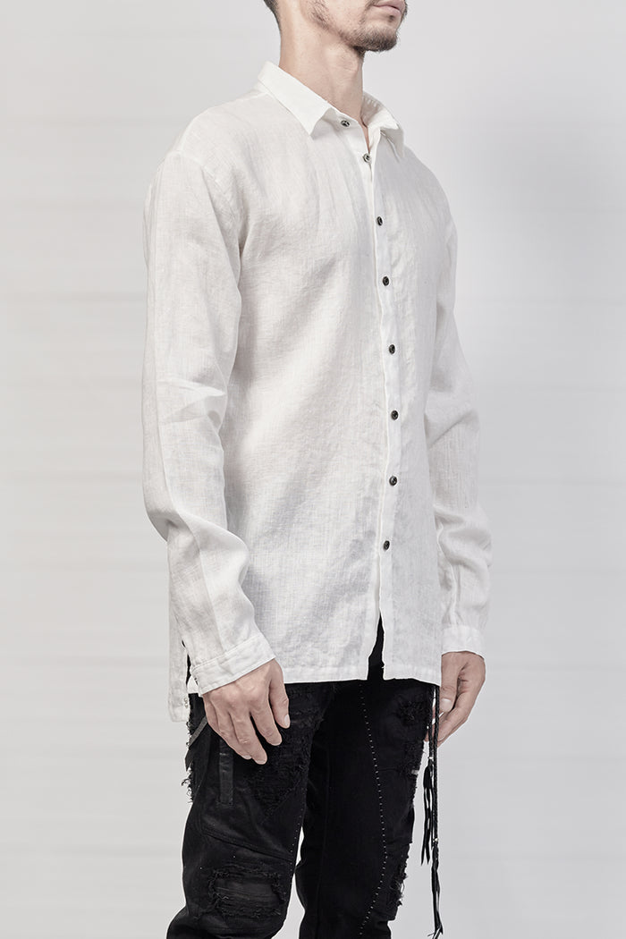 2101-SH04E/LS Linen Slim Shirt LS - White