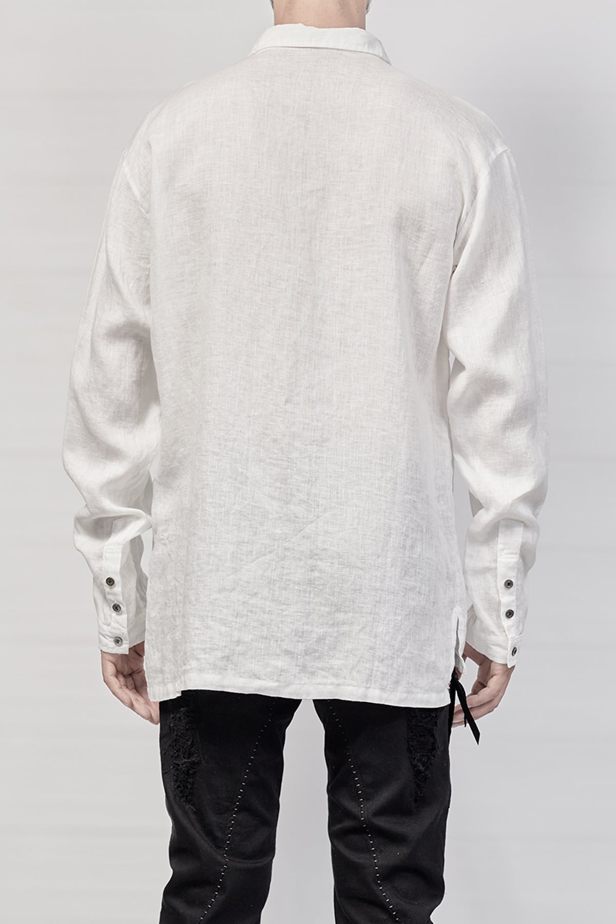 2101-SH04E/LS Linen Slim Shirt LS - White