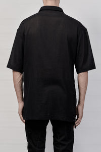 2101-SH04E Linen Slim Shirt SS - Black
