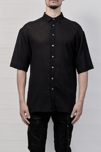 2101-SH04A Crepe Cotton Slim Shirt - Black