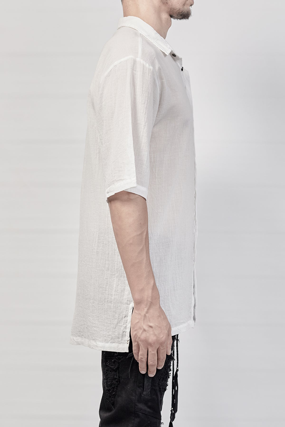 2101-SH04A Crepe Cotton Slim Shirt - White
