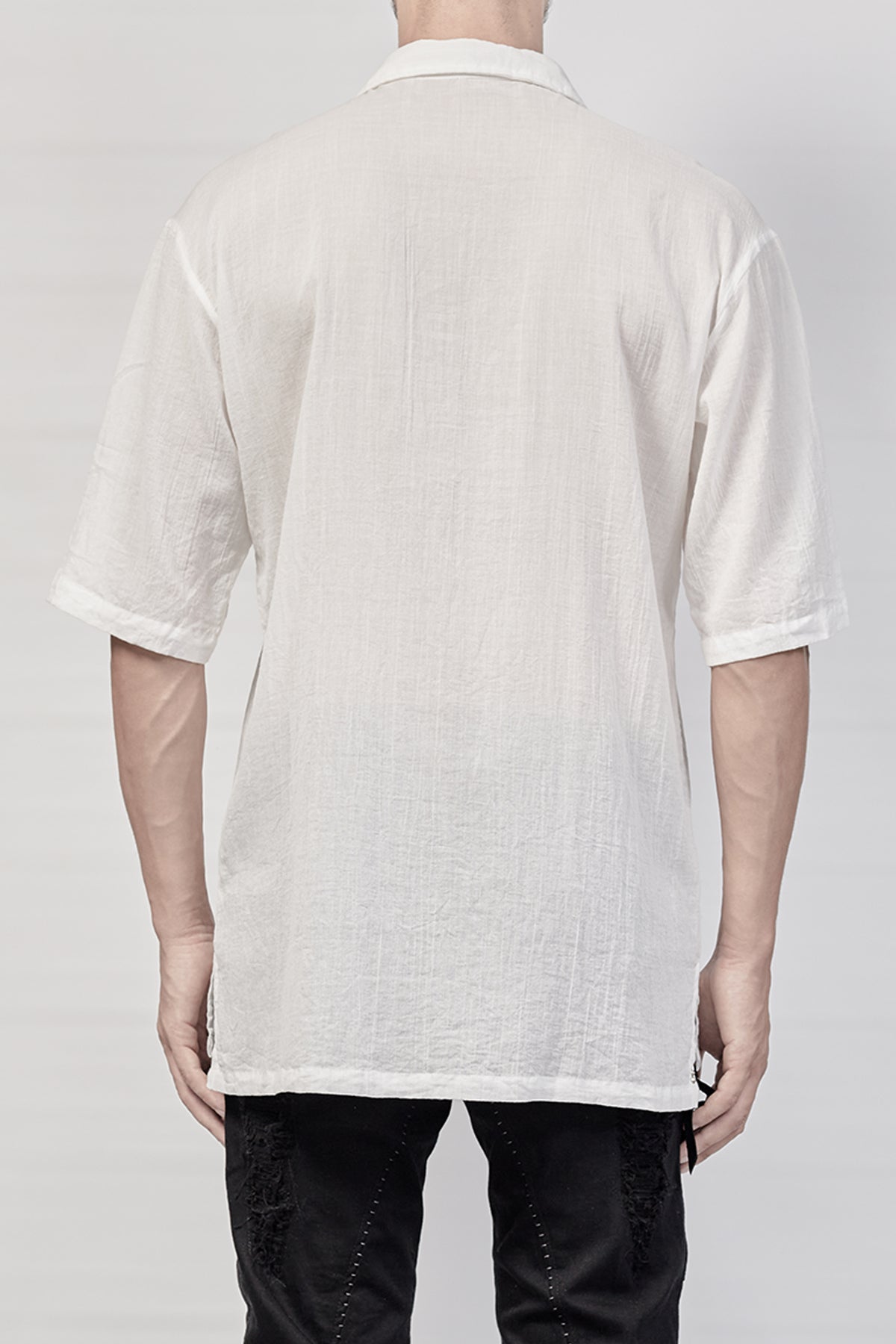 2101-SH04A Crepe Cotton Slim Shirt - White