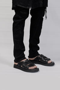 1701-BO02 Black Metal Sandal 03 - Black
